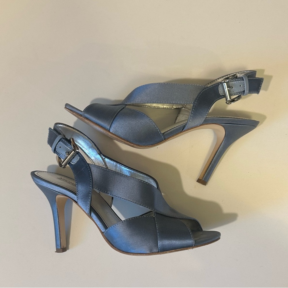 Michael Kors Satin Baby Blue Sandal Heels 6.5